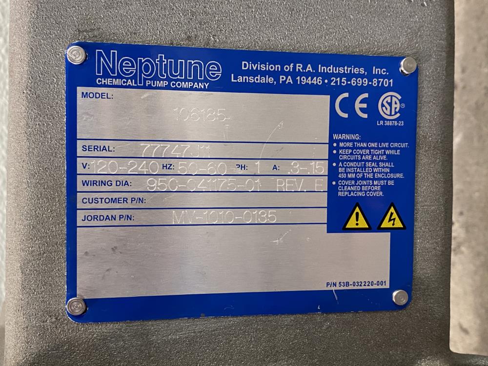 Neptune 2 GPH Proportioning Pump, 520-A-N3-EX1 W/ Leeson 1725 RPM 1/3 HP Motor