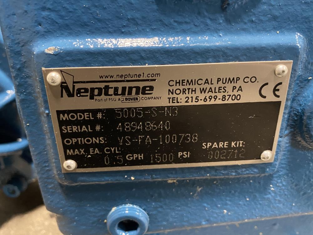 Neptune 0.5 GPH Proportioning Pump 5005-S-N3 W/ Leeson 1725-1425RPM 1/3HP Motor