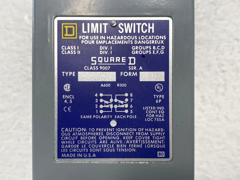 Square D Limit Switch 9007CR61B2