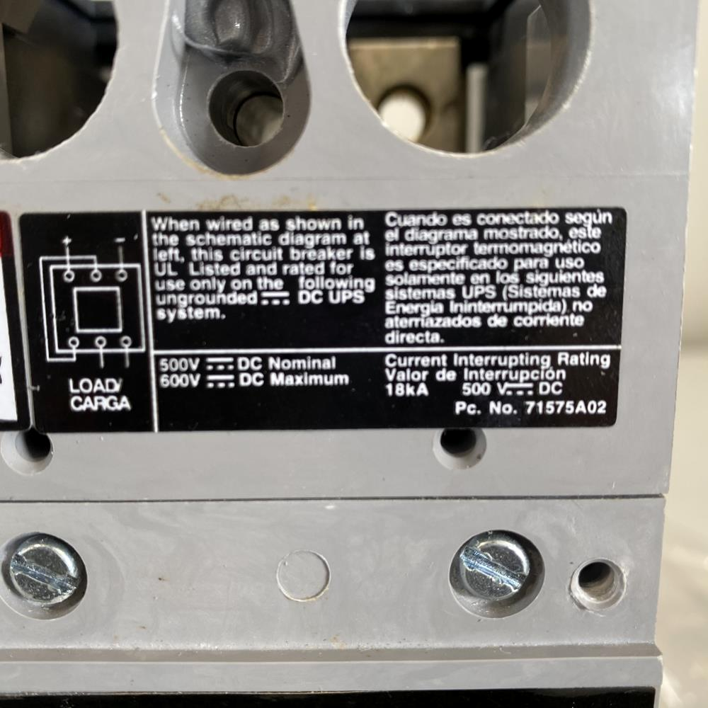 Siemens Sentron Series 250A, 3-Pole, 600V Circuit Breaker FD63F250