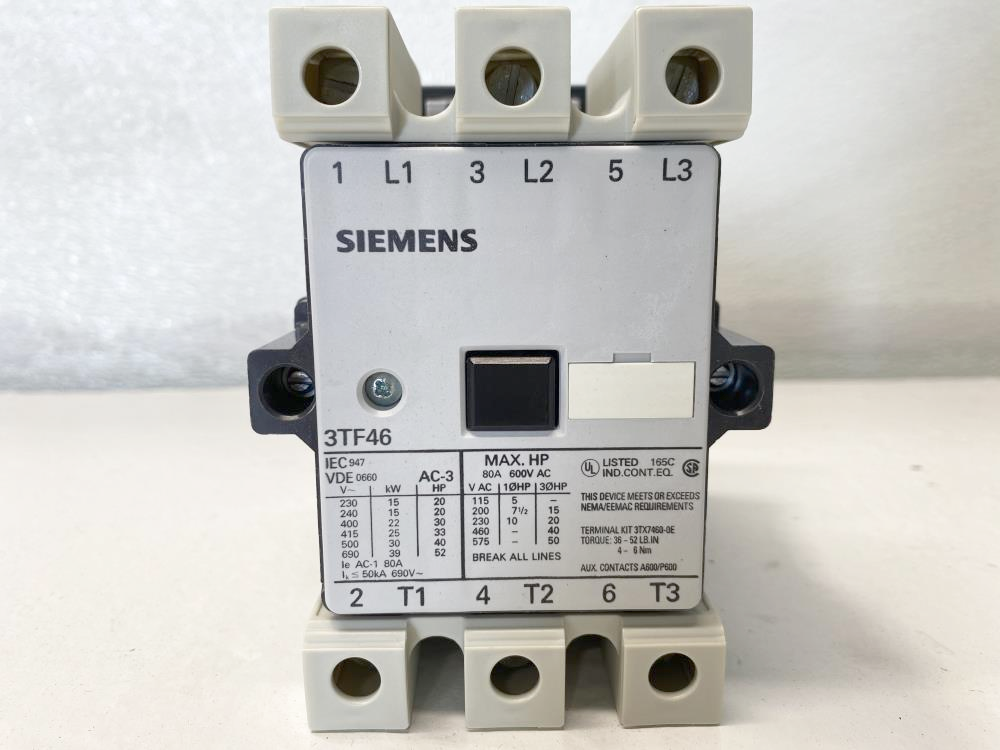 Siemens 80A, 600V Contactor Starter Relay 3TF46 11-0AK6