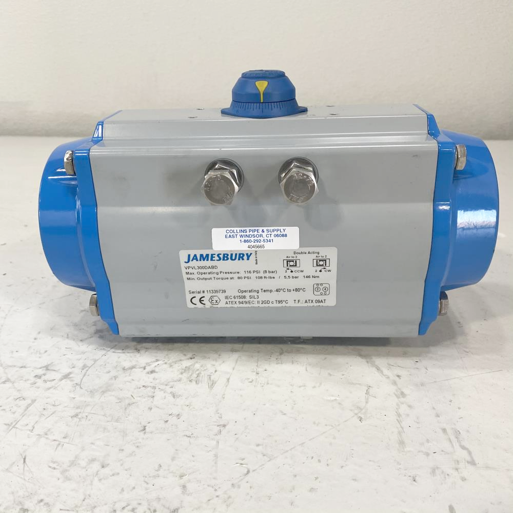 Jamesbury Size 300 Rack and Pinion DoubleActing Actuator VPVL300DABD