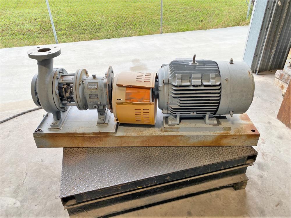 Goulds 3196 MTX Centrifugal Pump, 3"x4"-7", 316 SS w/ 30 HP Motor