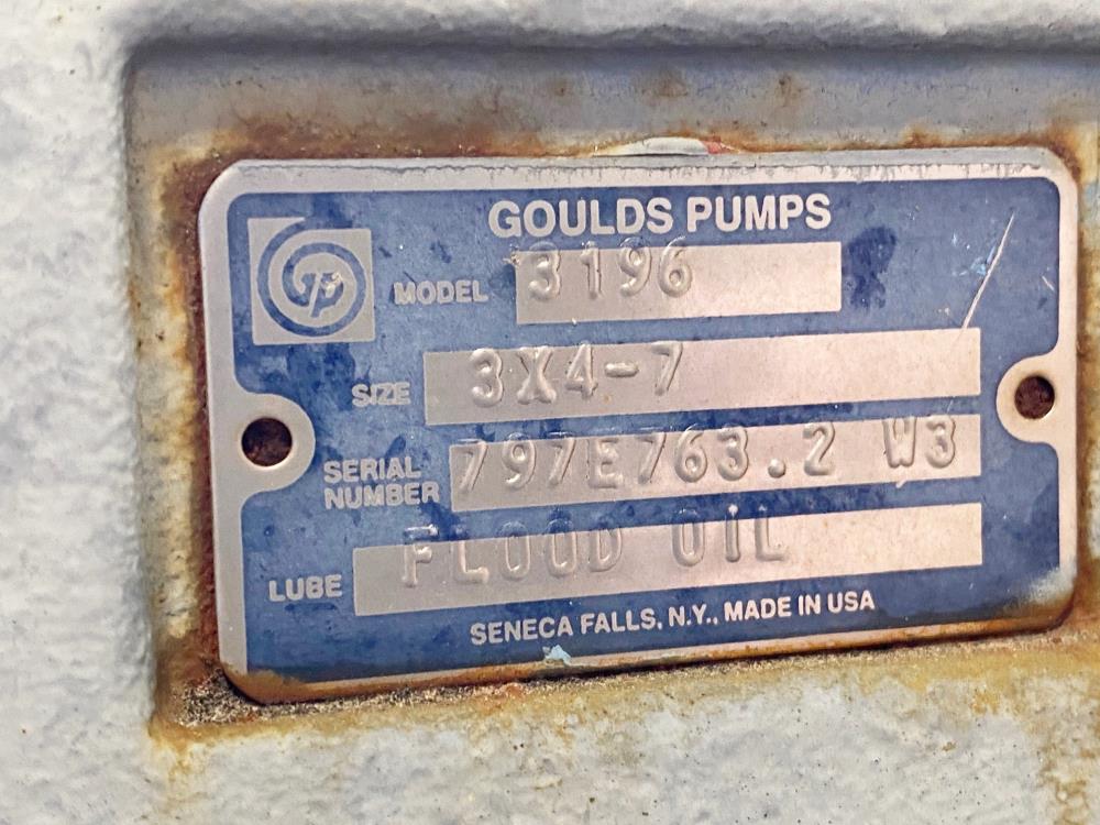 Goulds 3196 MTX Centrifugal Pump, 3"x4"-7", 316 SS w/ 30 HP Motor