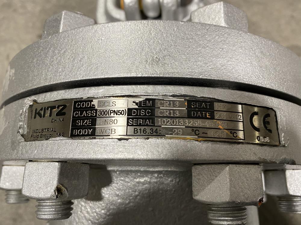 Kitz 3" 300# WCB RF Gate Valve 300 SCLS