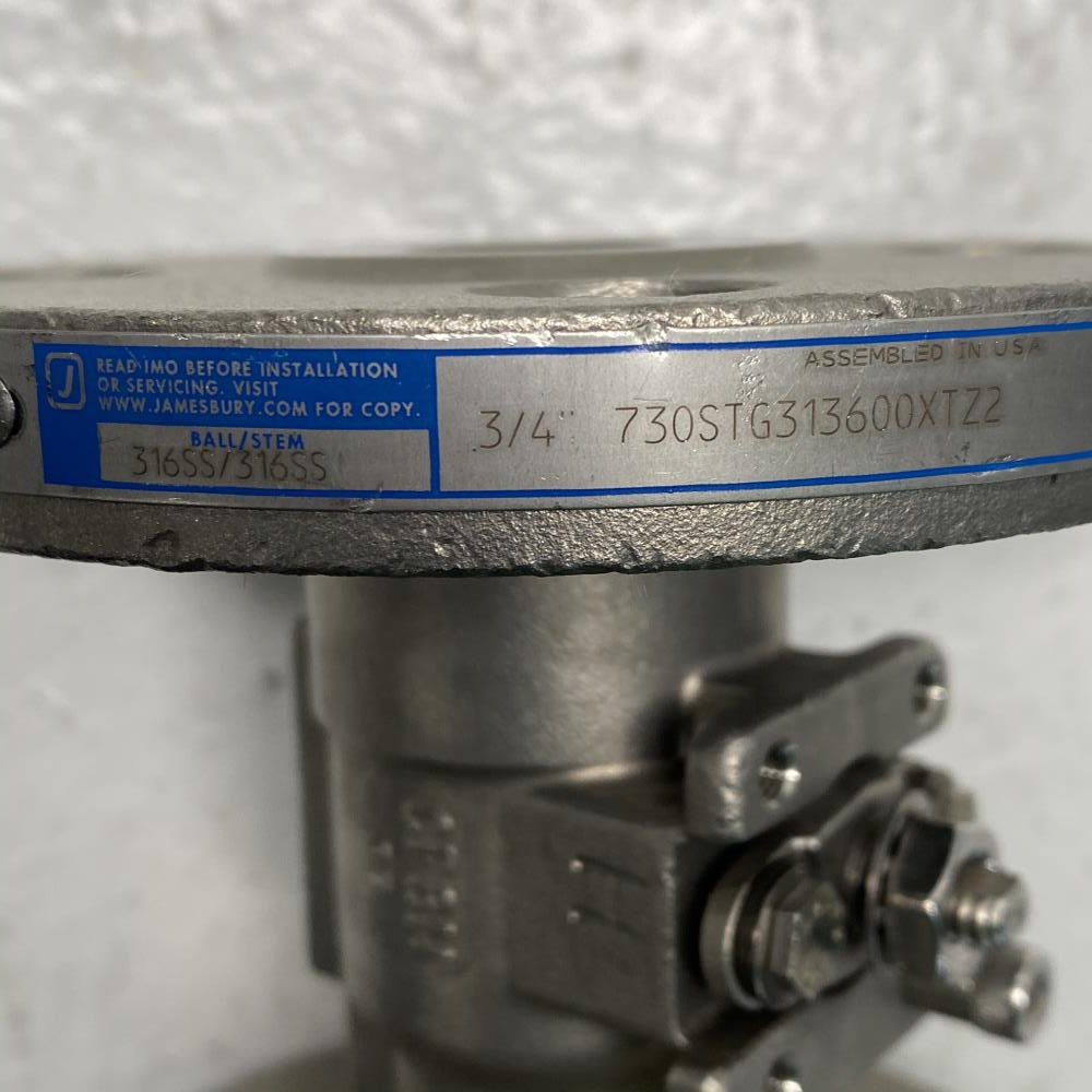 Jamesbury 3/4" 300# 316SS RF Ball Valve 3/4" 730STG313600XTZ2