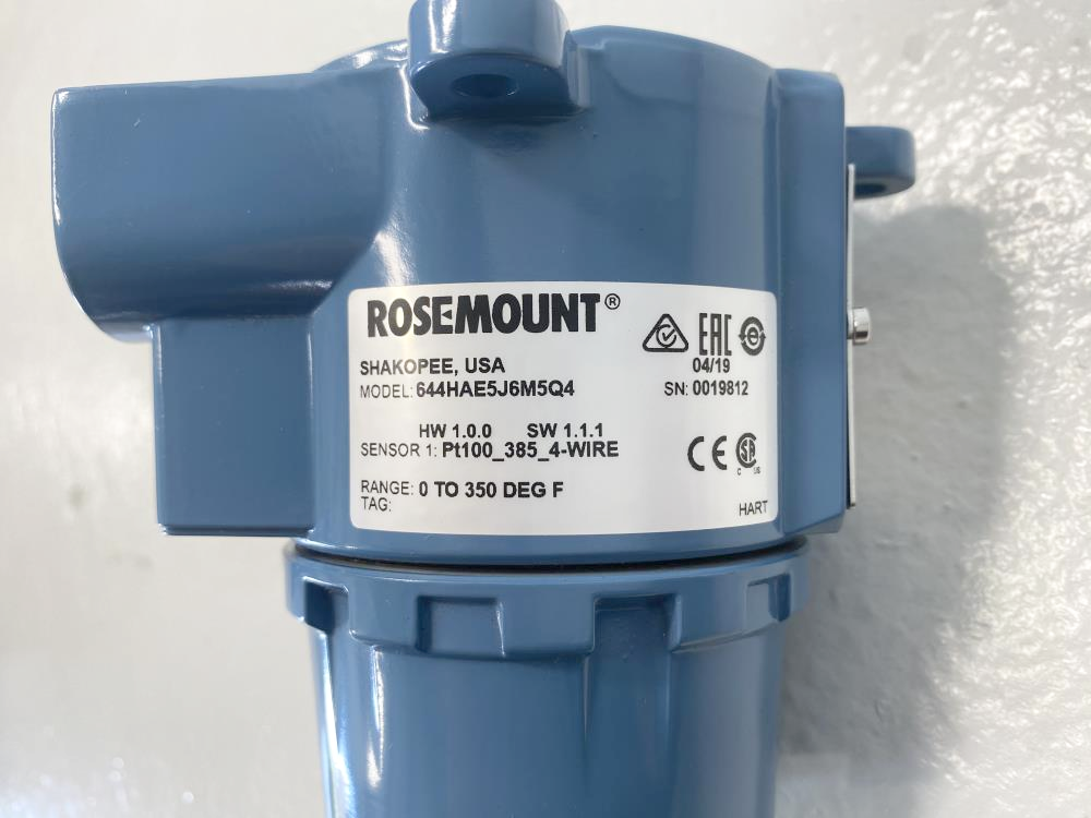 Rosemount 0 to 350F Temperature Transmitter 644HAE5J6M5Q4