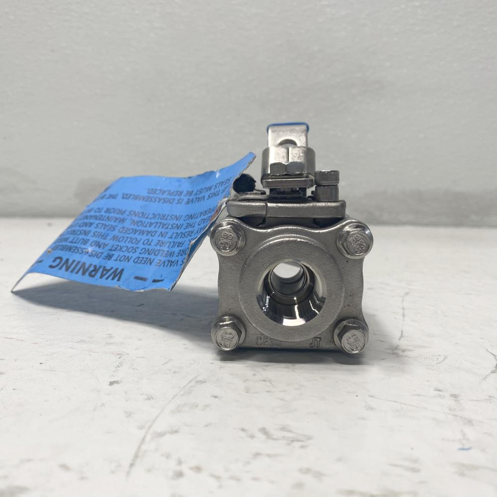 Jamesbury 1/2" Socketweld x Threaded CF8M Static Ball Valve 1/2" 4MBSTGR3600XTB2