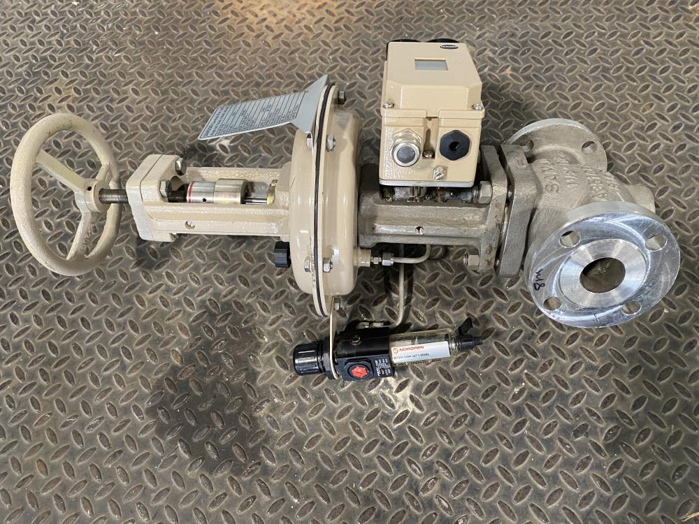 Samson 1-1/2" 150# CF8M Actuated Globe Control Valve 241-1 w/ 3730-4 Positioner