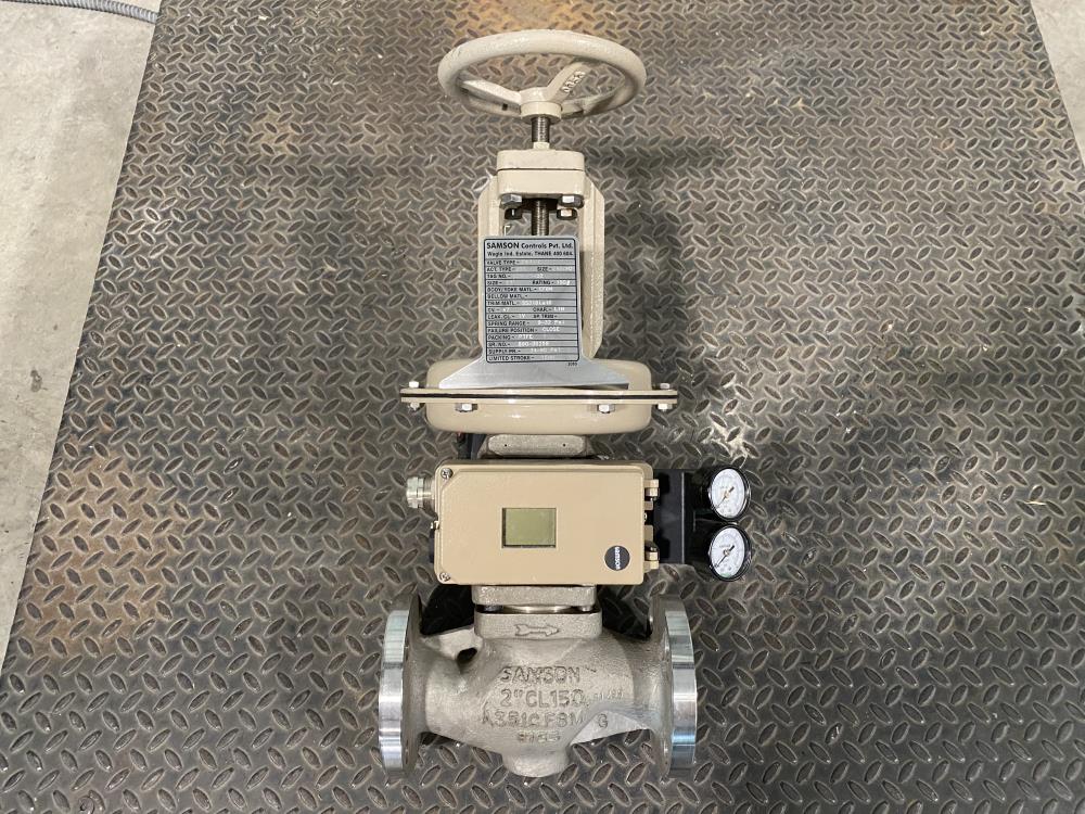 Samson 2" 150# CF8M Actuated Globe Control Valve 241-1, Act. 271 w/ Positioner