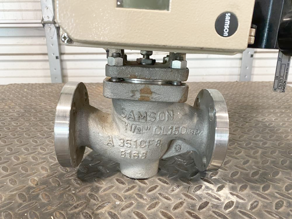 Samson 1-1/2" 150# CF8 Actuated Control Valve 241-1 & 3730-4 Profibus Positioner