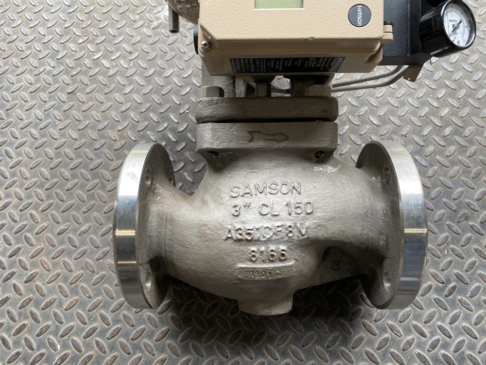 Samson 3" 150# CF8M Actuated Globe Control Valve 241-1 & 3730-4 Positioner