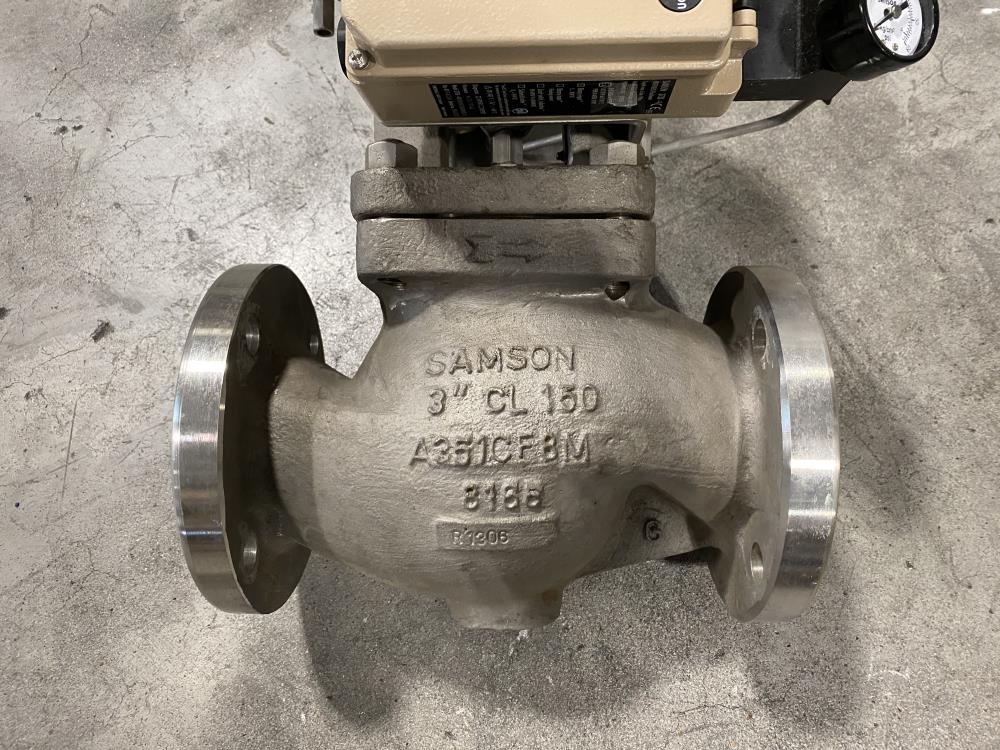 Samson 3" 150# CF8M Actuated Globe Valve 241-1 w/ Profibus Positioner 3730-4