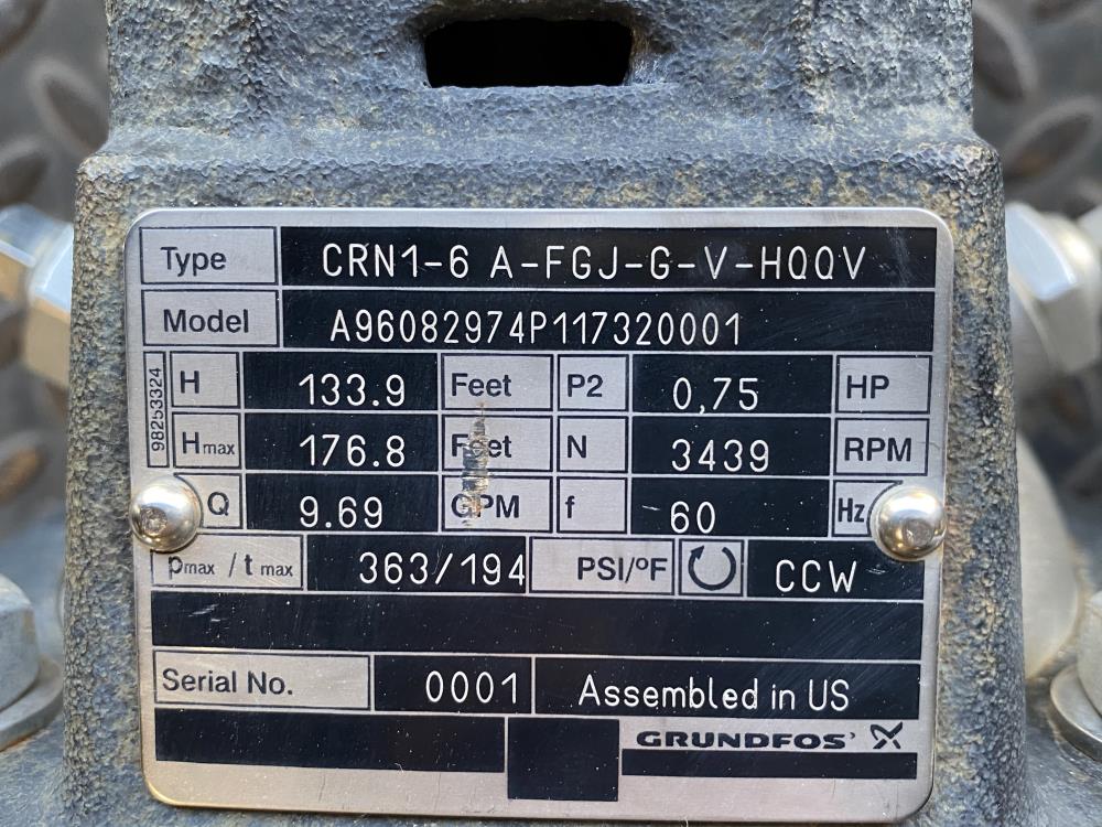 Grundfos Vertical Multistage Pump CRN1-6 A-FGJ-G-V-HQQV