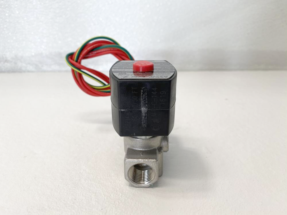 Asco Red Hat 3/8" NPT 2-Way Solenoid Valve EF8263H330, EF8016H1