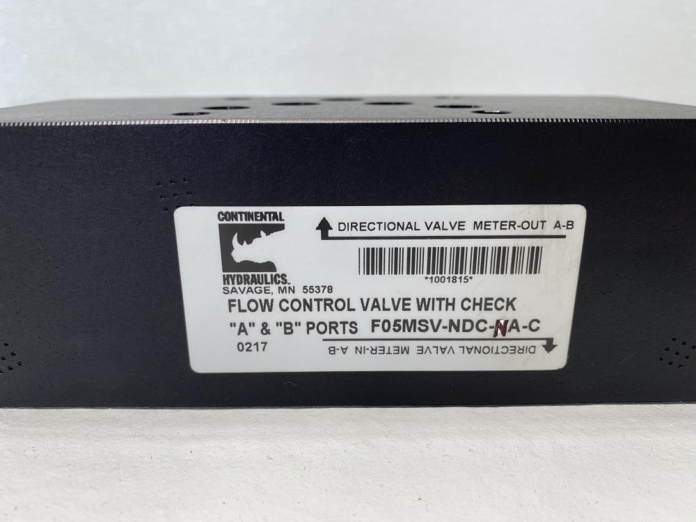 Continental Hydraulics Flow Control Directional Valve F05MSV-NDC-NA-C