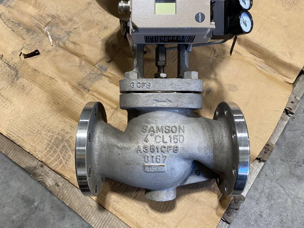 Samson 4" 150# CF8 Actuated Globe Control Valve 241-1 w/ 3730-4 Positioner