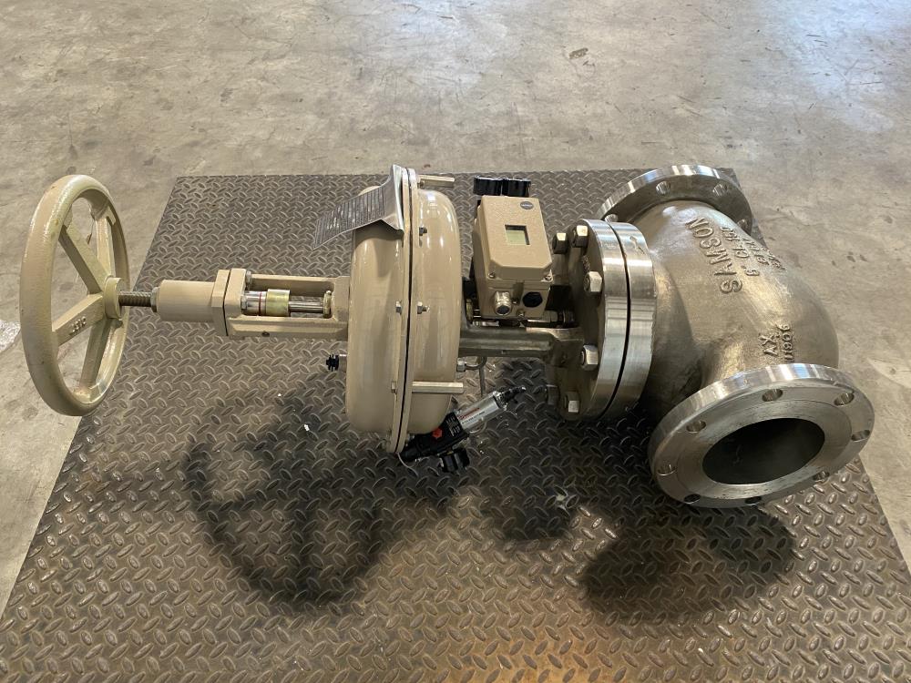 Samson 6" 150# CF8M Actuated Globe Control Valve 241-1 w/ 3730-4 Positioner	