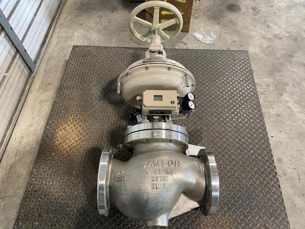 Samson 6" 150# CF8M Actuated Globe Control Valve 241-1 w/ 3730-4 Positioner	