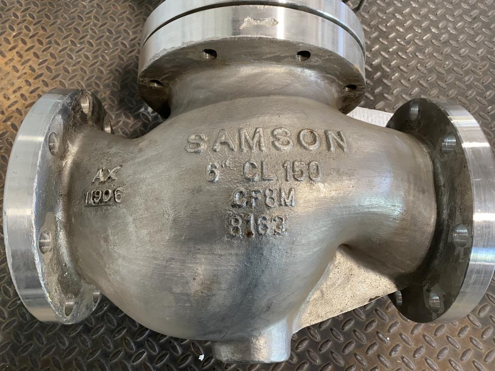 Samson 6" 150# CF8M Actuated Globe Control Valve 241-1 w/ 3730-4 Positioner	