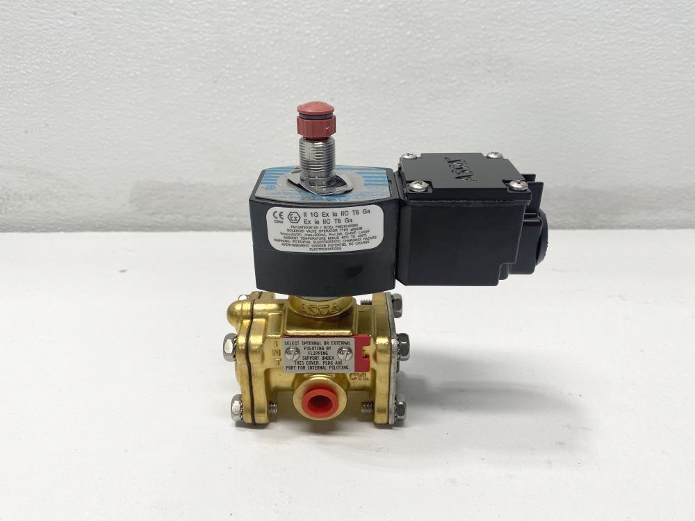 ASCO 1/4" NPT 3-Way Brass Solenoid Valve JPIS8003B304, JPIS8316B301