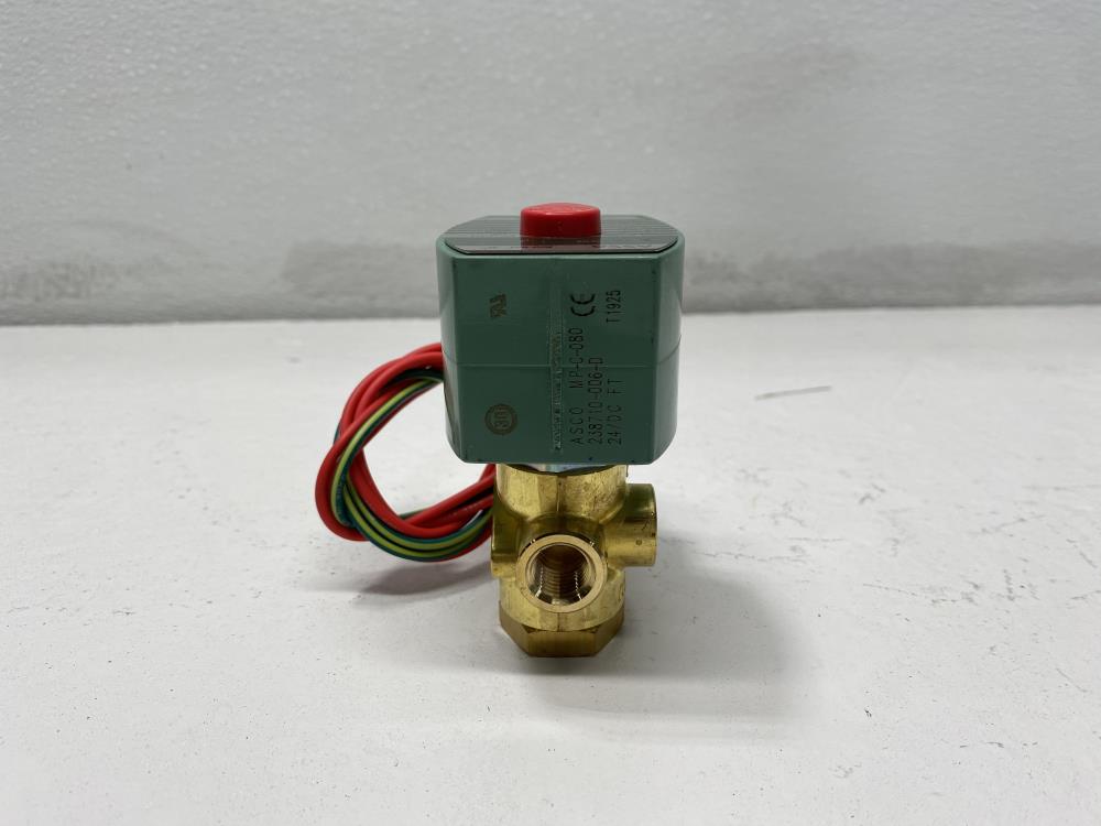 Asco 1/4" NPT 3-Way 24 DC Brass Solenoid Valve 8320G184