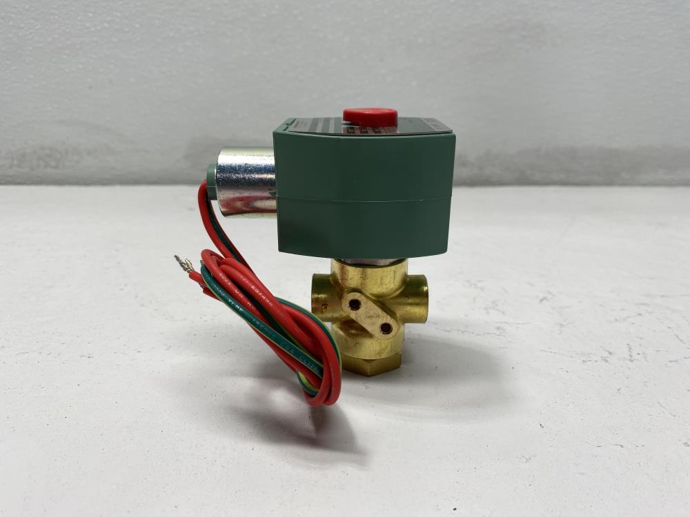 Asco 1/4" NPT 3-Way 24 DC Brass Solenoid Valve 8320G184