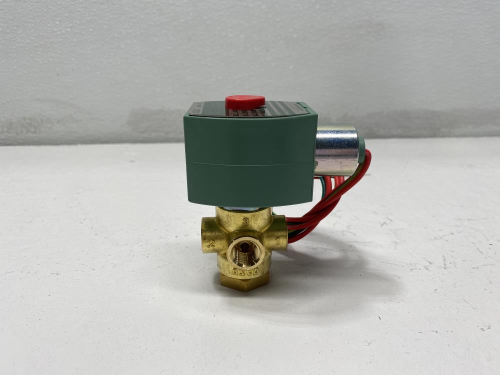 Asco 1/4" NPT 3-Way 24 DC Brass Solenoid Valve 8320G184