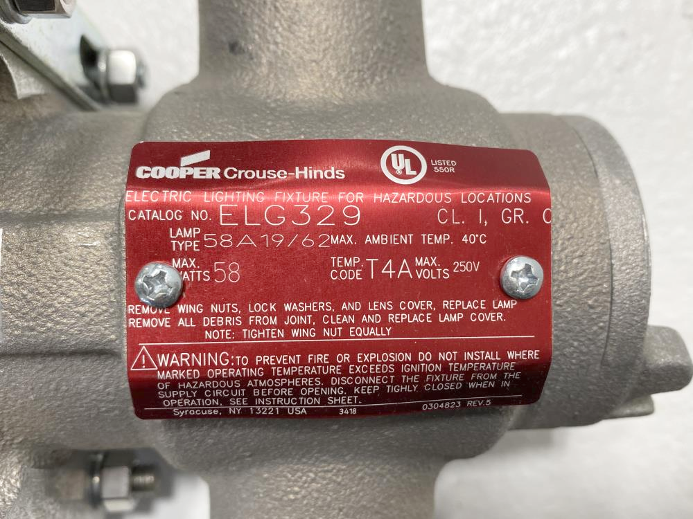 Cooper Crouse-Hinds ELG Light Gauge Fixture for Hazardous Locations ELG329