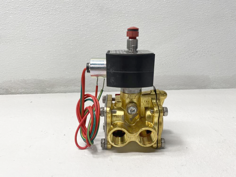 ASCO 1/2" NPT 3-Way Brass Solenoid Valve, 24 VDC, EF8316G304, EF8003G300