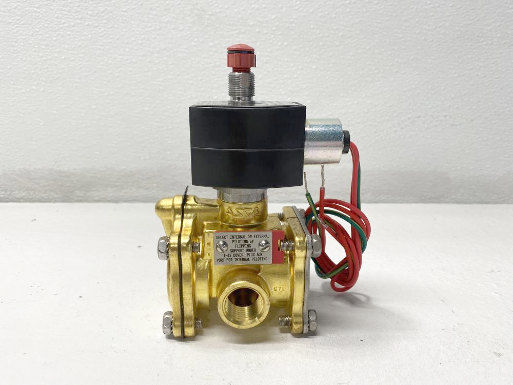 ASCO 1/2" NPT 3-Way Brass Solenoid Valve, 24 VDC, EF8316G304, EF8003G300