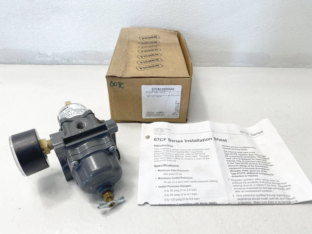 Fisher 67CFR Pressure Regulator, 250 PSI, 67CF-1663-38550