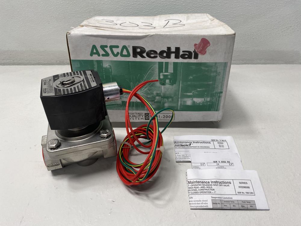 ASCO 1" NPT 2-Way 24V Solenoid Valve HV298568012