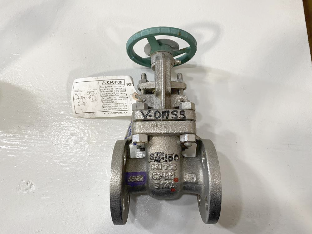 Kitz 3/4" 150# RF CF8M Gate Valve, Fig 150UMHAMT