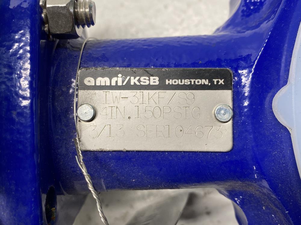 Amri KSB 4" 150# Ductile Iron PFA Lined Wafer Butterfly Valve IW-31KF/S9