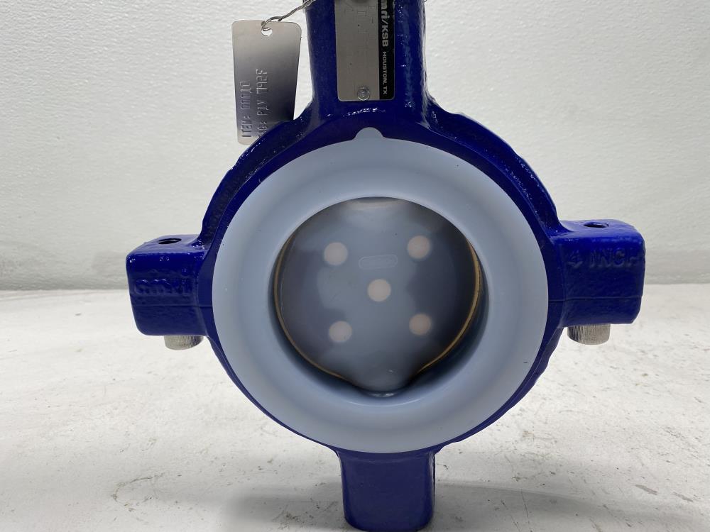 Amri KSB 4" 150# Ductile Iron PFA Lined Wafer Butterfly Valve IW-31KF/S9
