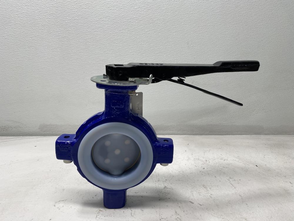 Amri KSB 4" 150# Ductile Iron PFA Lined Wafer Butterfly Valve IW-31KF/S9