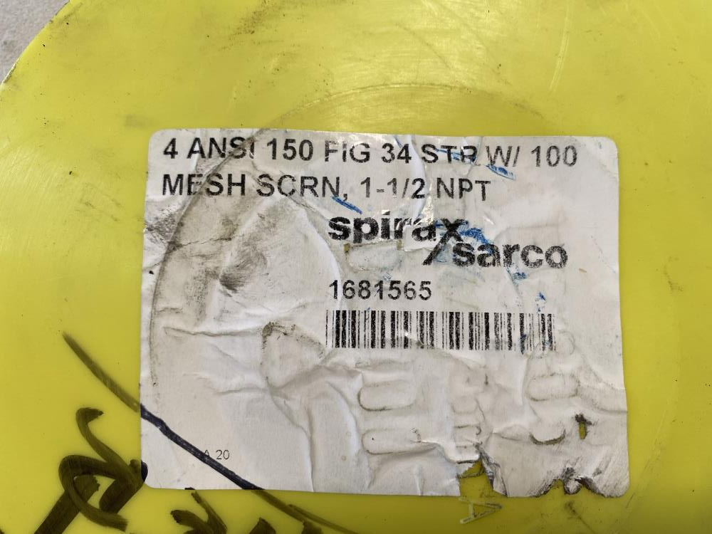 Spirax Sarco 4" 150# A216 WCB Flanged Wye Y Strainer Valve, Fig. 34, 1681565