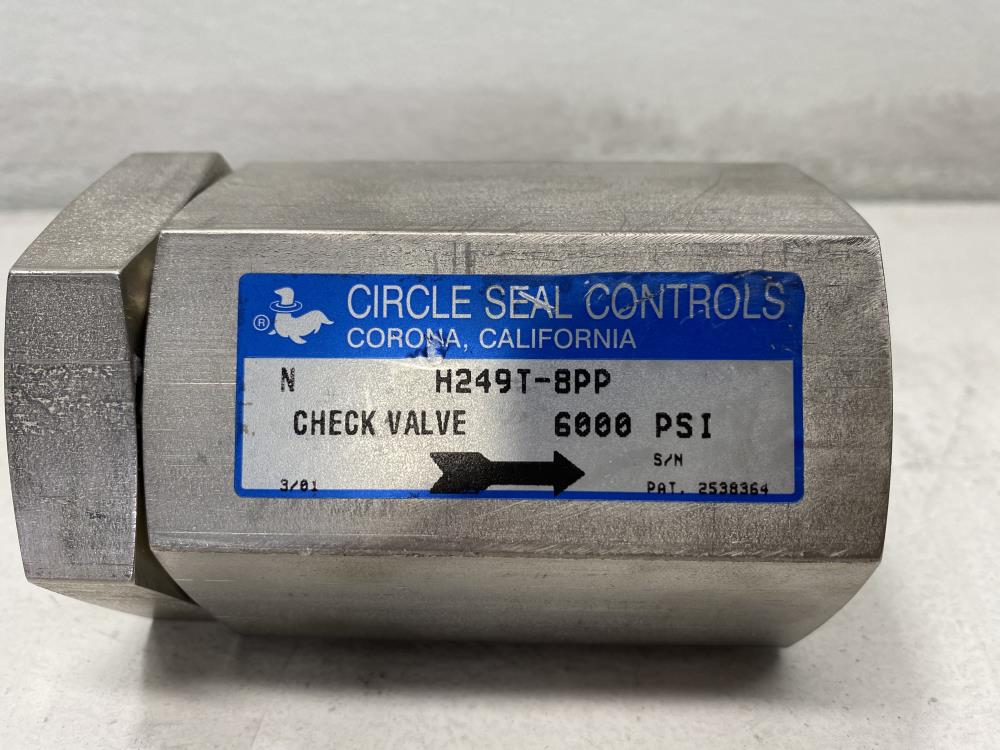 Circle Seal Controls 1" NPT Stainless Steel Check Valve, 6000 PSI, H249T-8PP