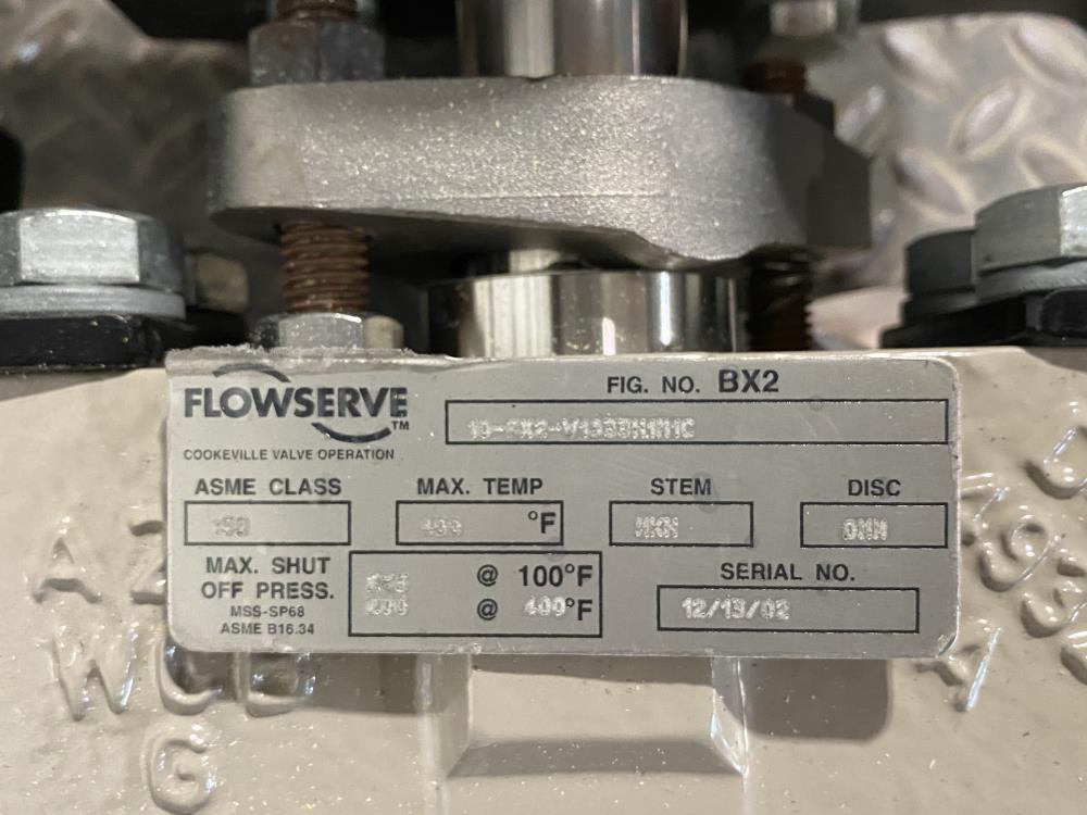 Flowserve Durco 10" 150# WCB Monel Wafer Butterfly Valve BX2 w/ Gear Operator