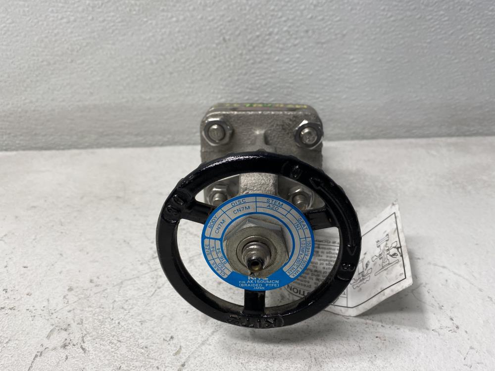 Kitz 3/4" NPT 150# CN7M Gate Valve AK150UMCN