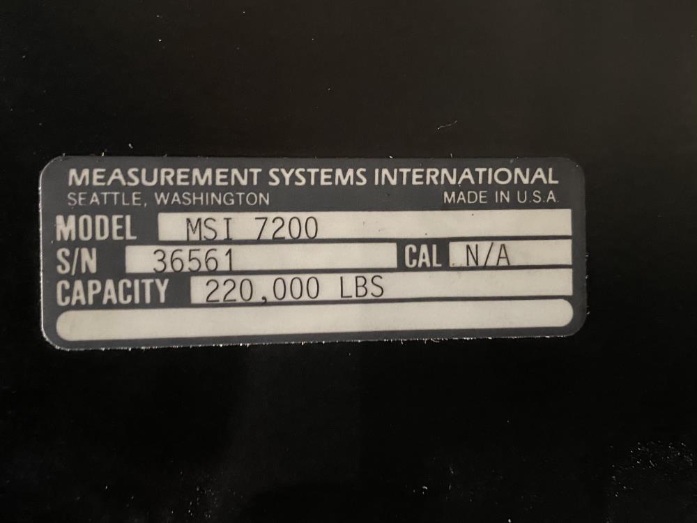 MSI Measurement Systems 220,000 Lb. Load Cell MSI 7200 & 3650 Digital Indicator