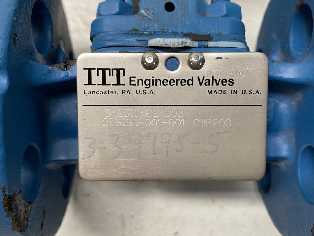 ITT Dia-Flo 1/2" Glass Lined Cast Iron Diaphragm Valve, 200 CWP, .5-2511-R2-903