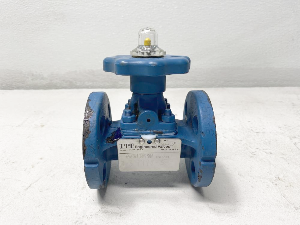 ITT Dia-Flo 1/2" Glass Lined Cast Iron Diaphragm Valve, 200 CWP, .5-2511-R2-903