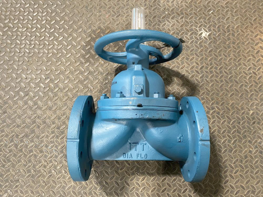 ITT Dia-Flo 4" CWP 150# CI Glass Lined Diaphragm Valve 4-2511-TM-903S-SQD1-SQD2