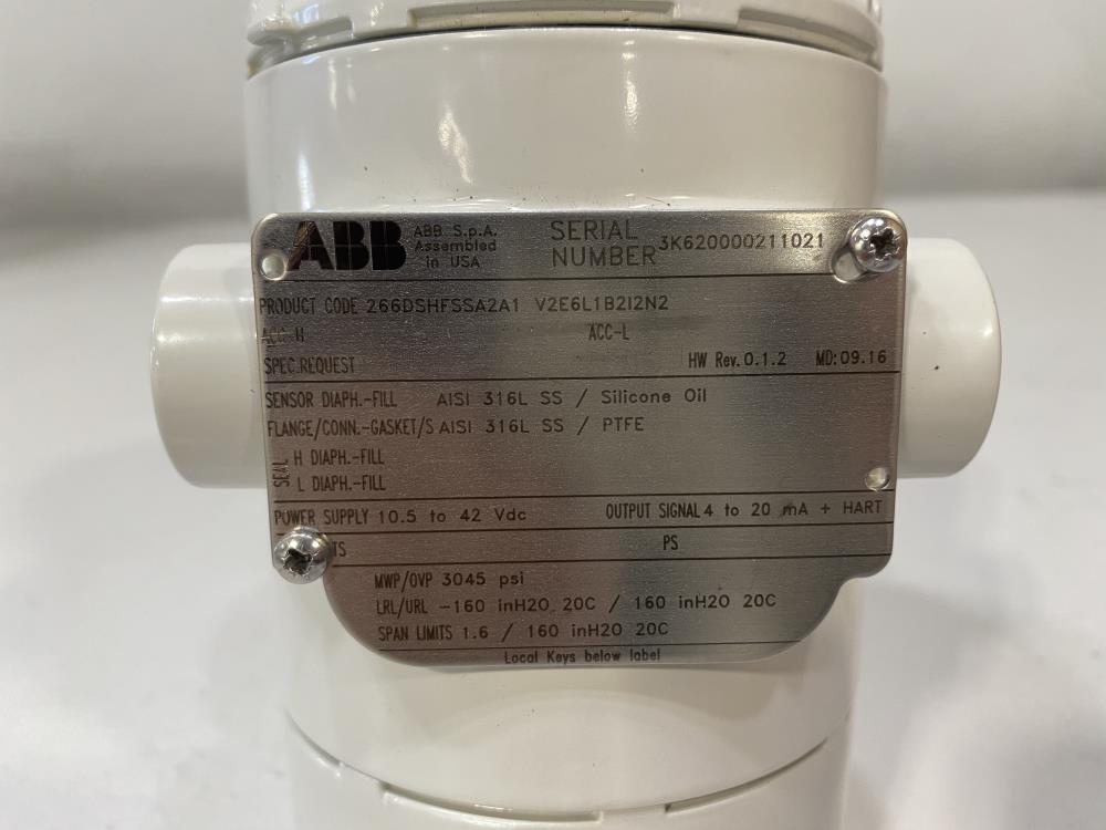 ABB Pressure Transmitter 266DSHFSSA2A1 V2E6L1B2I2N2