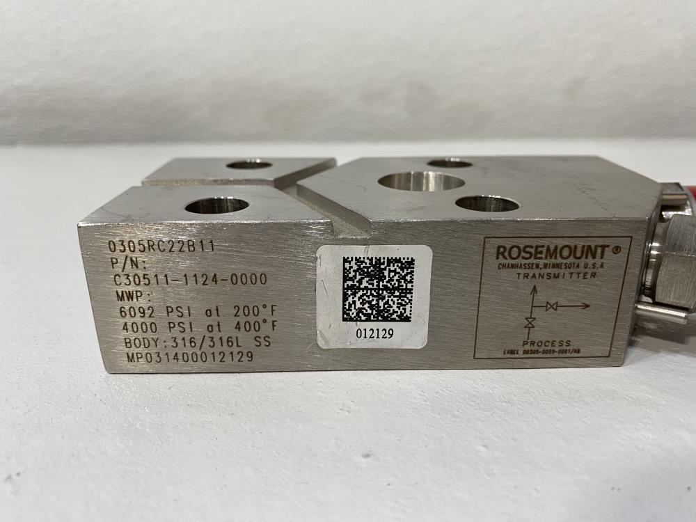 Rosemount 0305 Integral Manifold, 2-Valve, Stainless 0305RC22B11