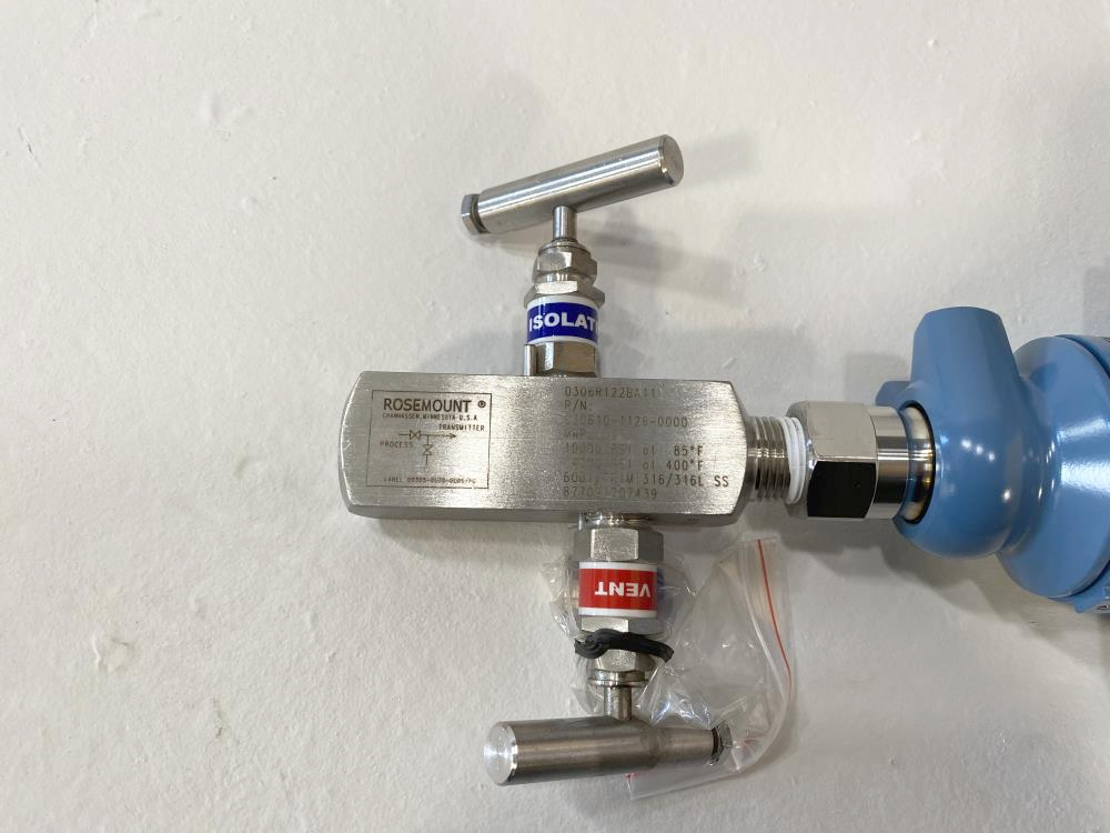 Rosemount 3051 Pressure Transmitter 0-150 PSI w/ Manifold 3051TG2A2B21AS5B4E5M5