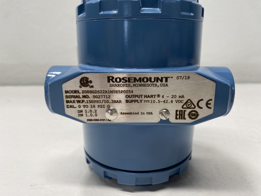 Rosemount 0-16 PSIG Gage & Absolute Pressure Transmitter 2088G2S22A1M5E5P0054