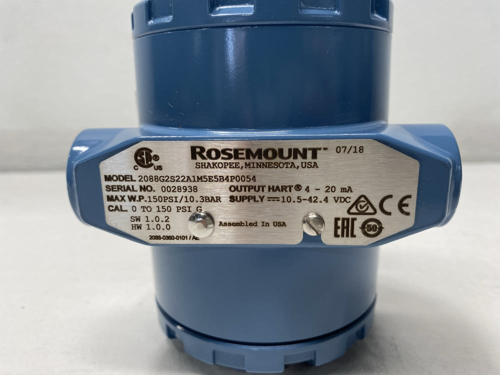Rosemount 0-150 PSIG Gage & Absolute Pressure Transmitter 2088G2S22A1M5E5B4P0054